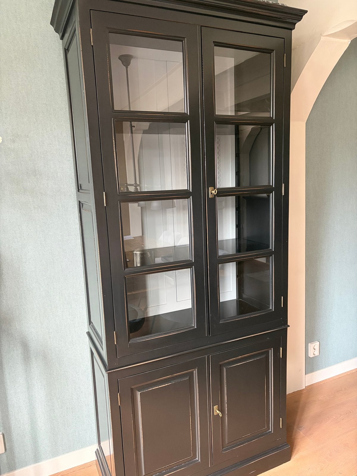 Zwarte kast 2-delig - 215x90x42 cm, Ophalen, Gebruikt, 200 cm of meer, 50 tot 100 cm