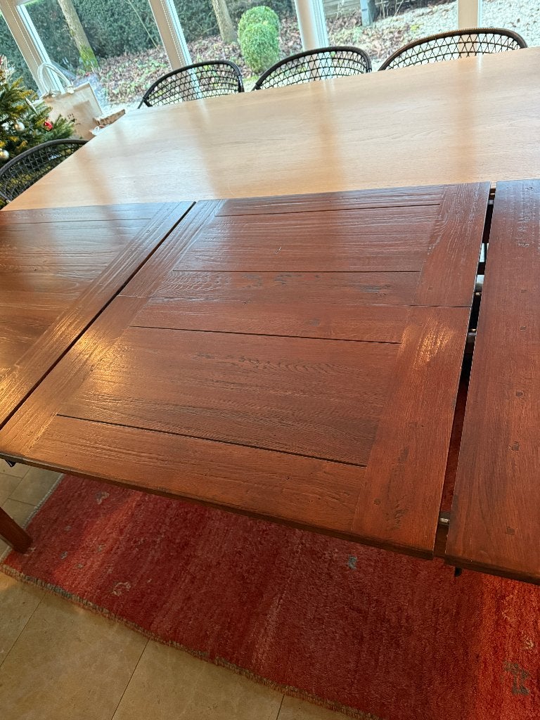 Eettafel massief hout.  90 x 210.  Dit weekend ophalen kan!, Huis en Inrichting, Tafels | Eettafels, Ophalen, Gebruikt, 200 cm of meer