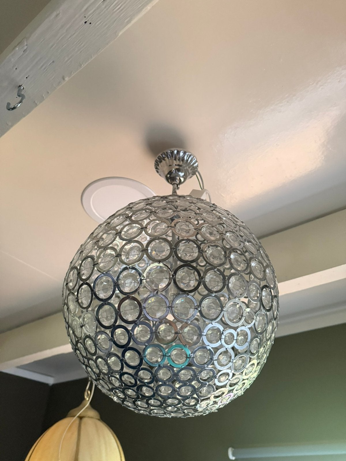 Leuke vintage lamp, Ophalen of Verzenden, Zo goed als nieuw, Glas, Vintage design mid century space age