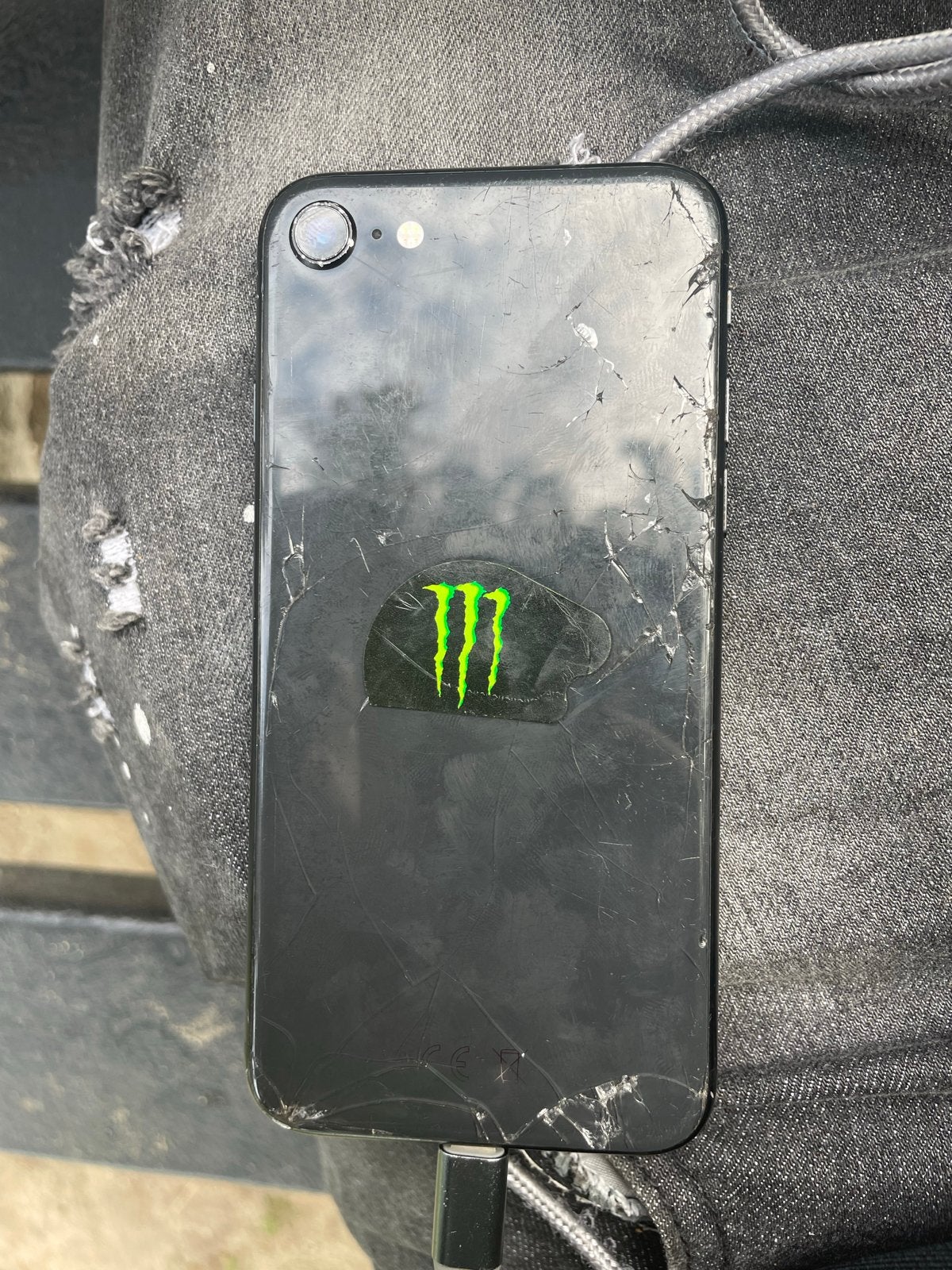 iPhone 7 Zwart - Gebruikt met barsten, Ophalen of Verzenden, Niet werkend, Zwart, IPhone 7