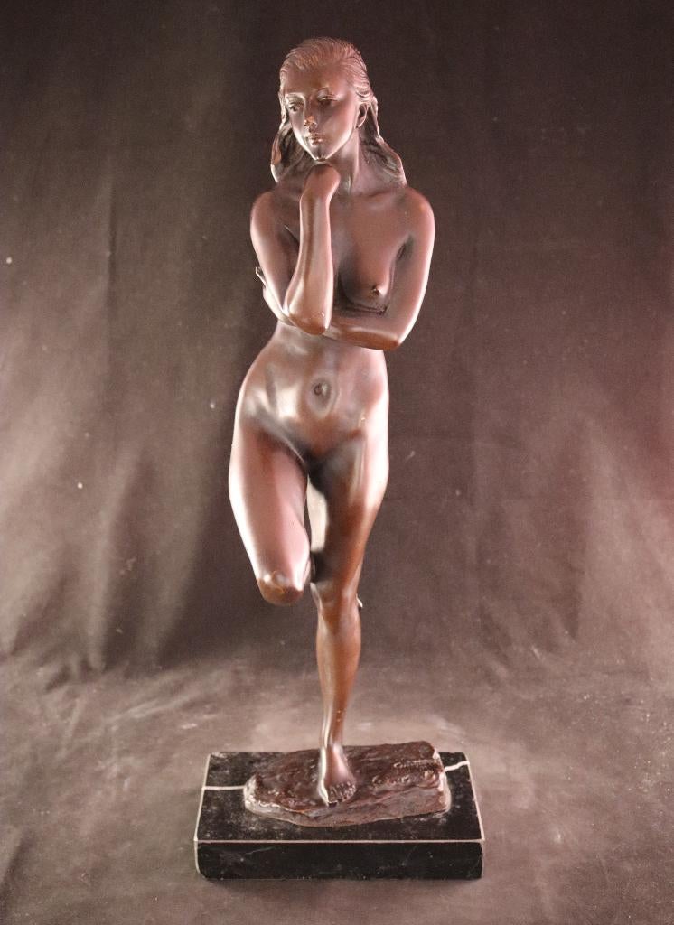 Groot bronzen sculptuur naakt, Antiek en Kunst, Kunst | Beelden en Houtsnijwerken, Ophalen of Verzenden