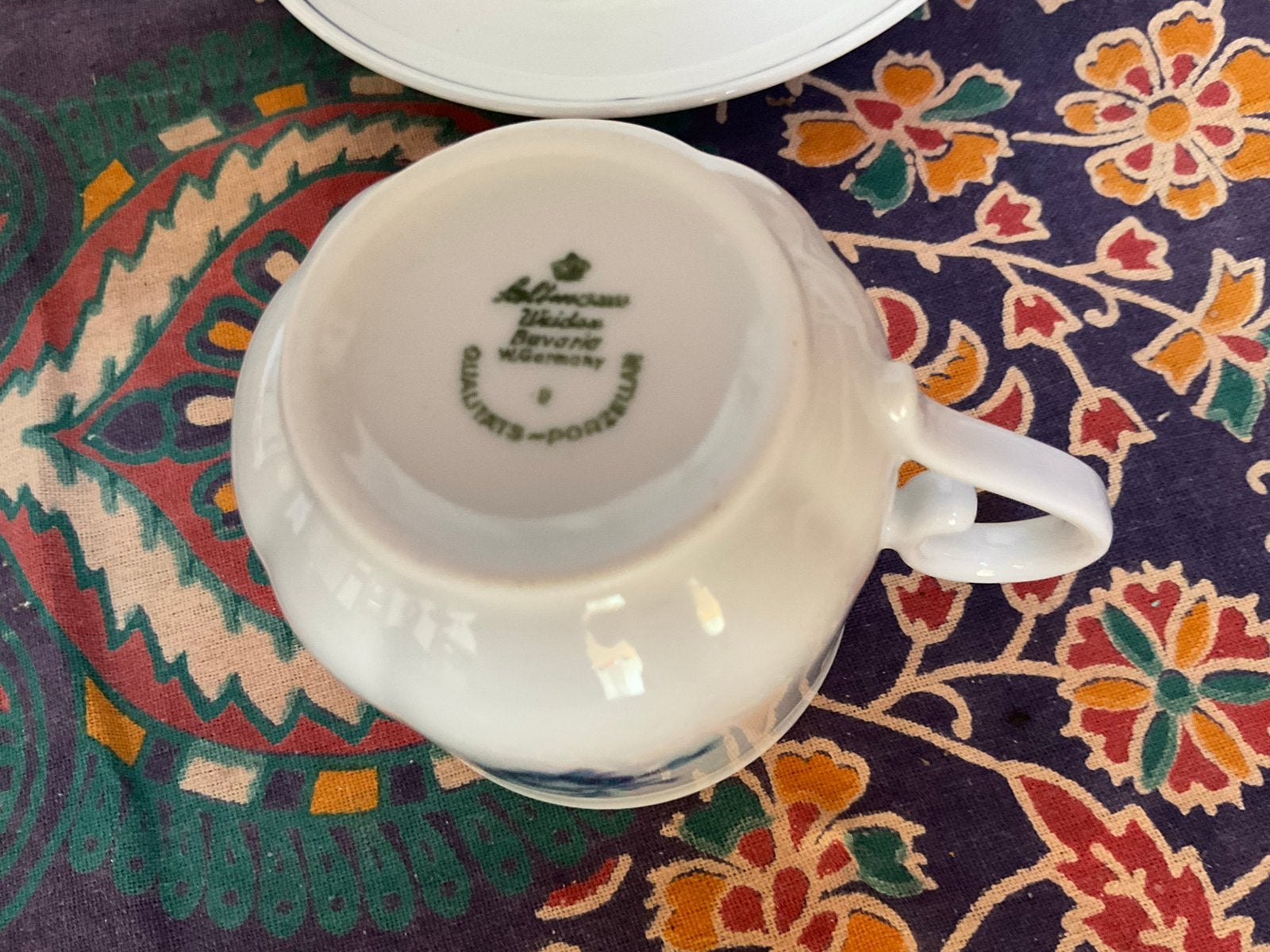 Vintage koffie- en theeservies met blauw bloemmotief - Mosa, Ophalen of Verzenden