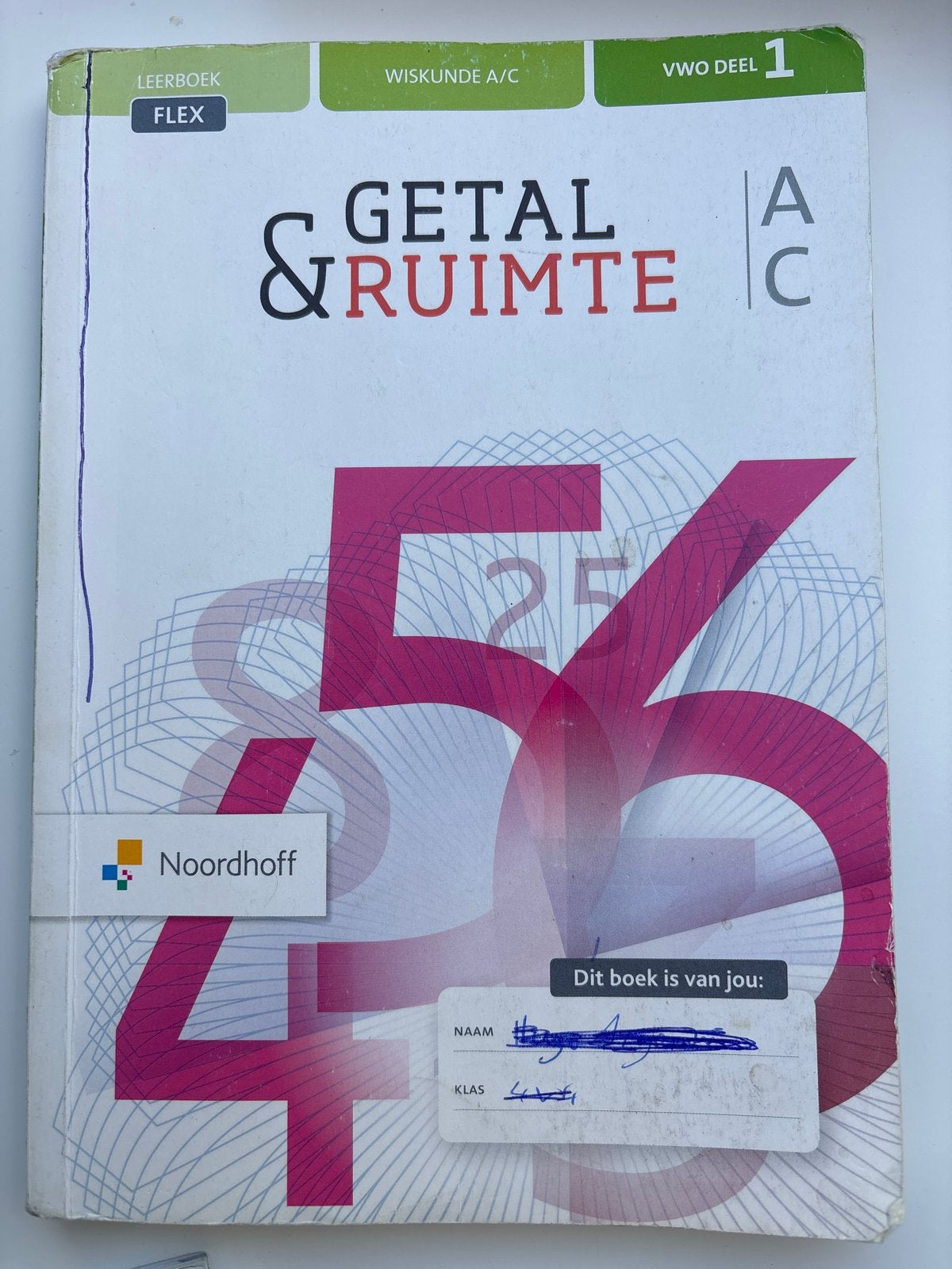 Getal & Ruimte Wiskunde A/C VWO Deel 1 Leerboek Flex, Boeken, Ophalen of Verzenden, Zo goed als nieuw, VWO, Wiskunde A