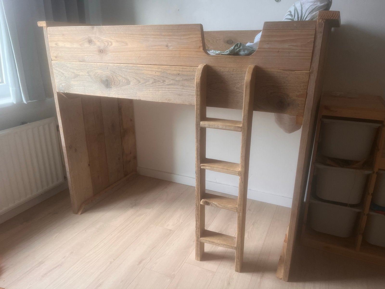 Stevig houten halfhoogslaper - 166x68x133 cm, Ophalen, Gebruikt, Minder dan 160 cm, 190 cm of minder