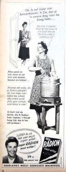 28 vintage advertenties wasmiddel 35-70 Sunil Omo Radion, Ophalen of Verzenden, Gebruikt, Reclamebord