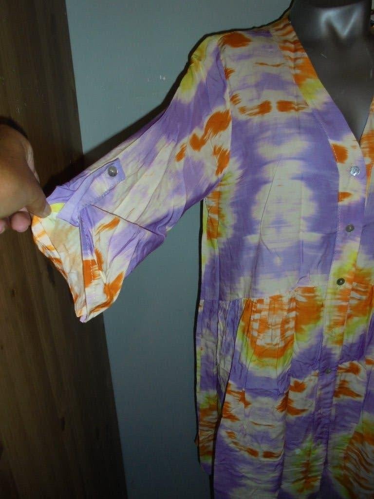 Nieuw prachtig viscose jurkje of tuniek M lila geel wit, Maat 38/40 (M), Overige kleuren, Nieuw, Ophalen of Verzenden