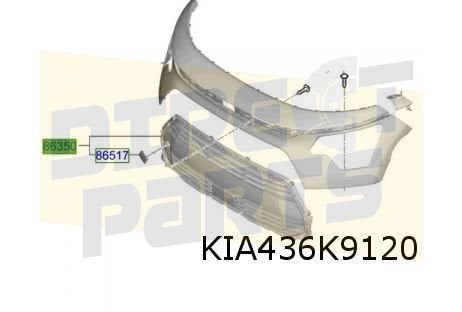 Kia Niro (5/22-) voorbumpergrille (HEV) (bij camera / bij PD