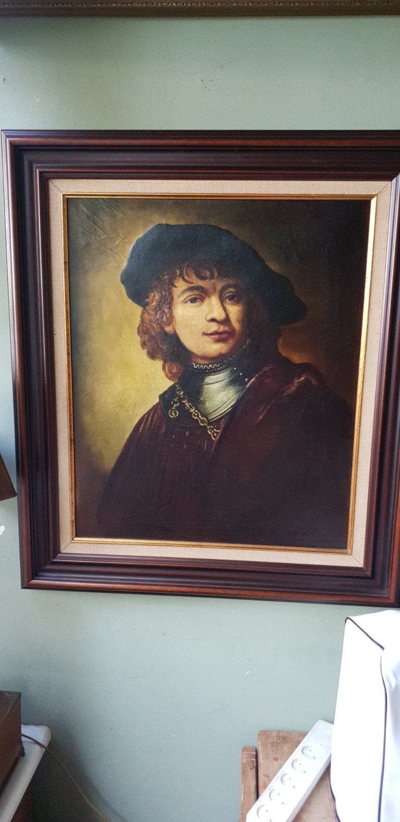 Mooi olieverf schilderij (copie zelfportret Rembrandt), Ophalen of Verzenden
