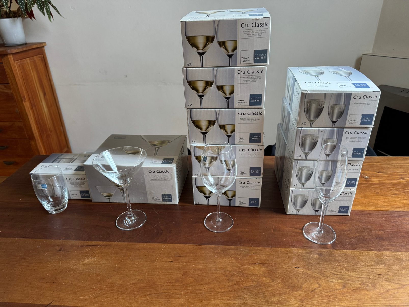 Kristallen glazen Schott Zwiesel, Ophalen, Zo goed als nieuw, Kristal