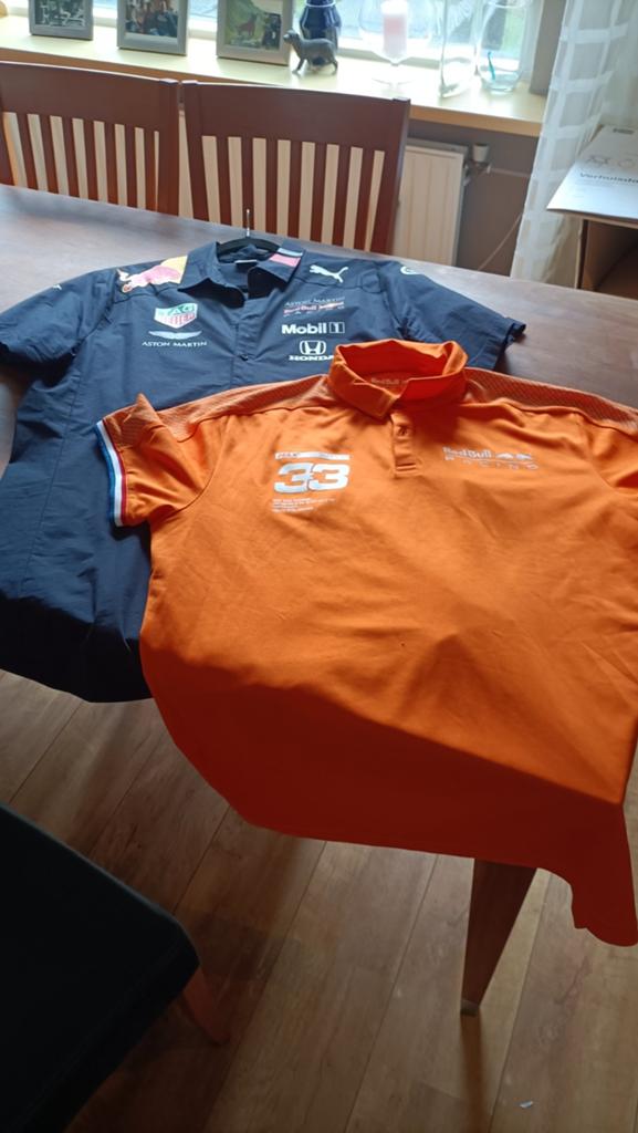 Red Bull Racing Team Shirt L & Max Verstappen Polo Oranje XL, Ophalen of Verzenden, Zo goed als nieuw