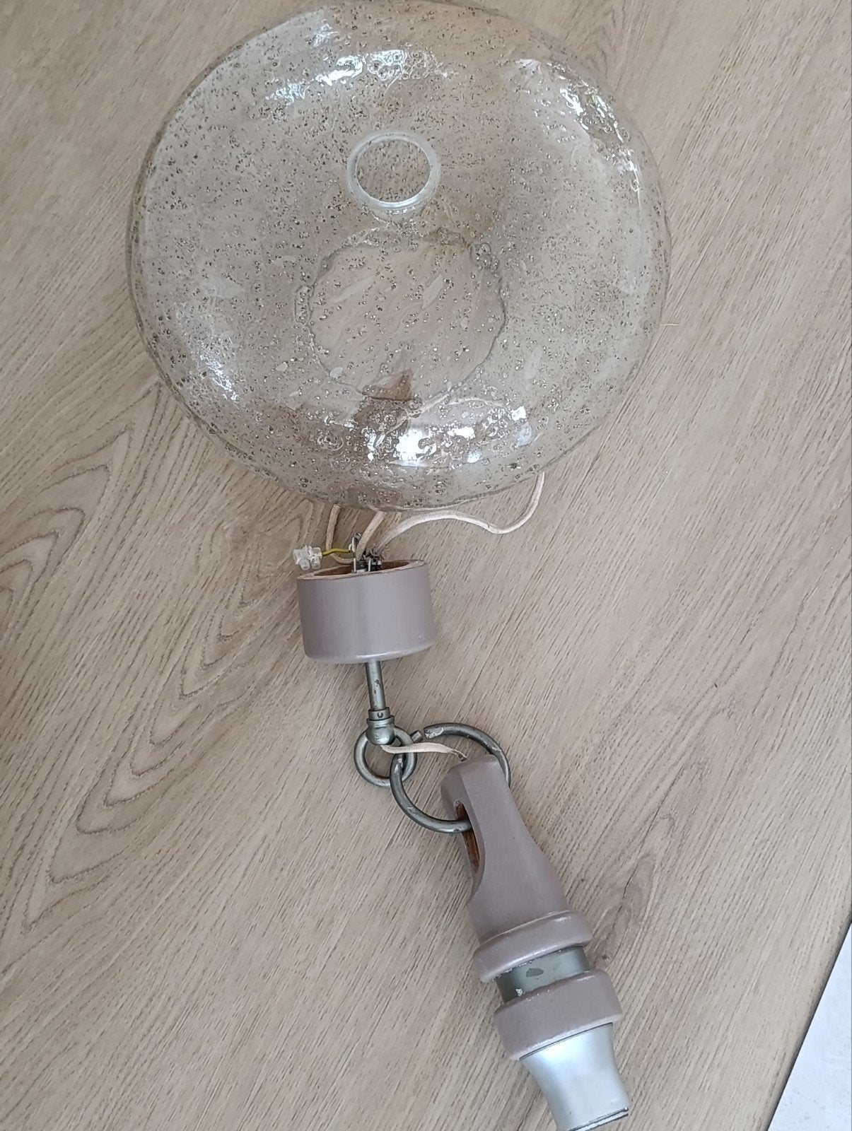 Vintage hanglamp voor hal, gang of slaapkamer,glas,set, Huis en Inrichting, Ophalen of Verzenden