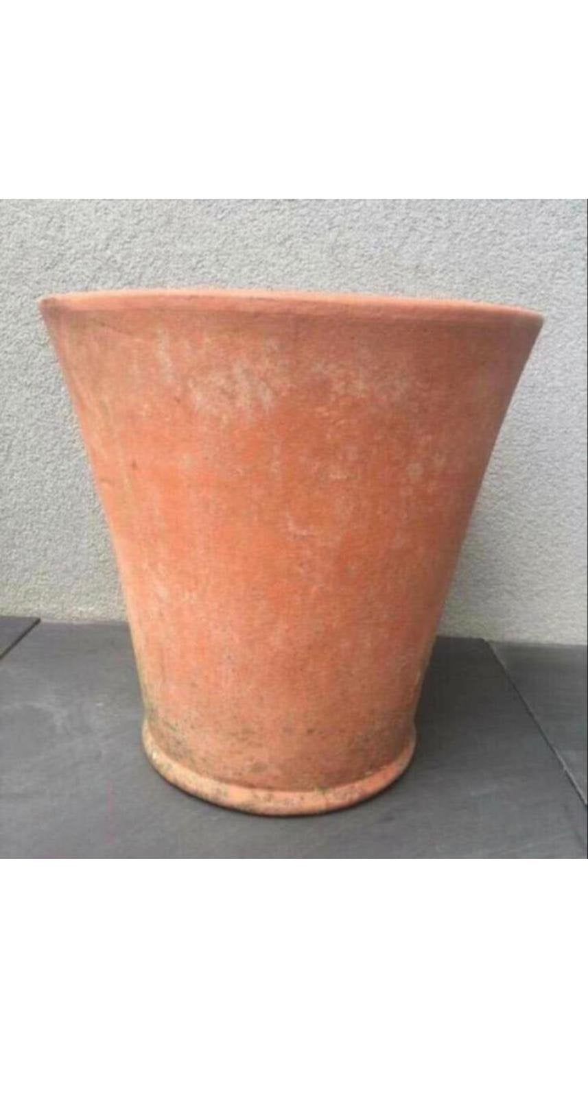 Oude Italiaanse dikke terracotta OTS pot 49cm uniek antiek, Tuin en Terras, Ophalen, 40 cm of meer, Rond, Zo goed als nieuw
