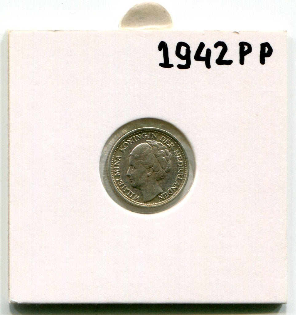 10 cent 1942 Pp Koningin Wilhelmina, Postzegels en Munten, Munten | Nederland, Zilver, Ophalen of Verzenden, 10 cent, Koningin Wilhelmina