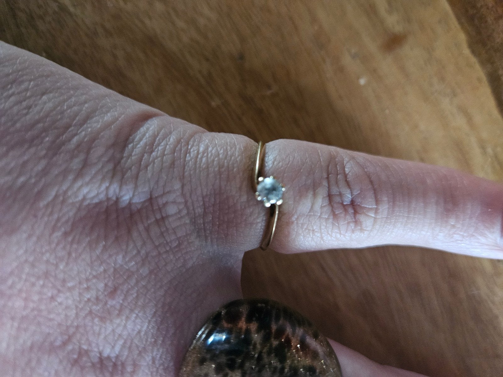 14k Gouden ring, Ophalen of Verzenden, Zo goed als nieuw, 17 tot 18, Dame