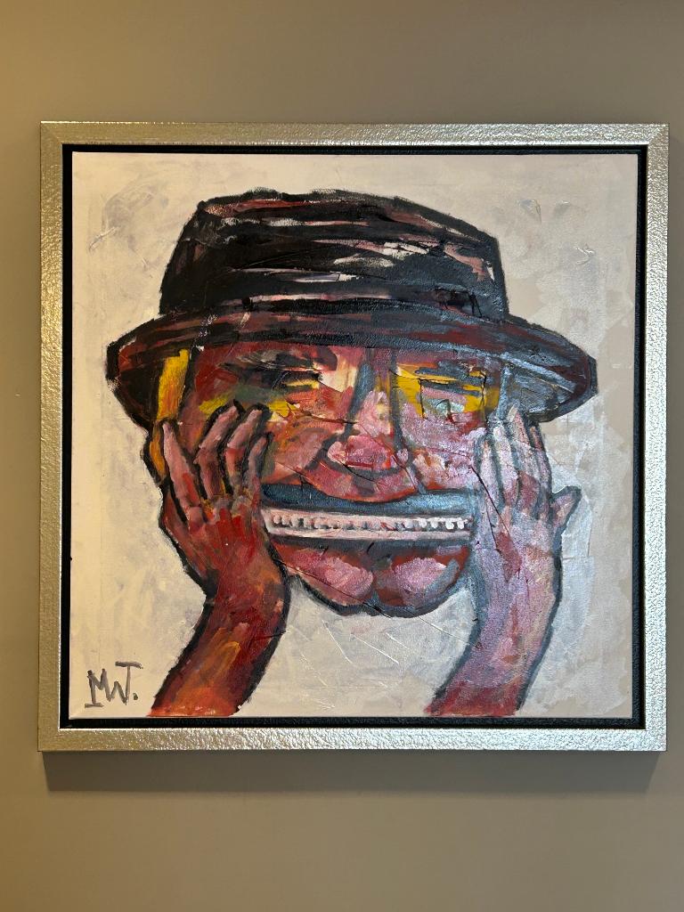 Schilderij ‘Musicus’ - Martin van Wordragen 80 x 80, Antiek en Kunst, Kunst | Schilderijen | Klassiek, Ophalen