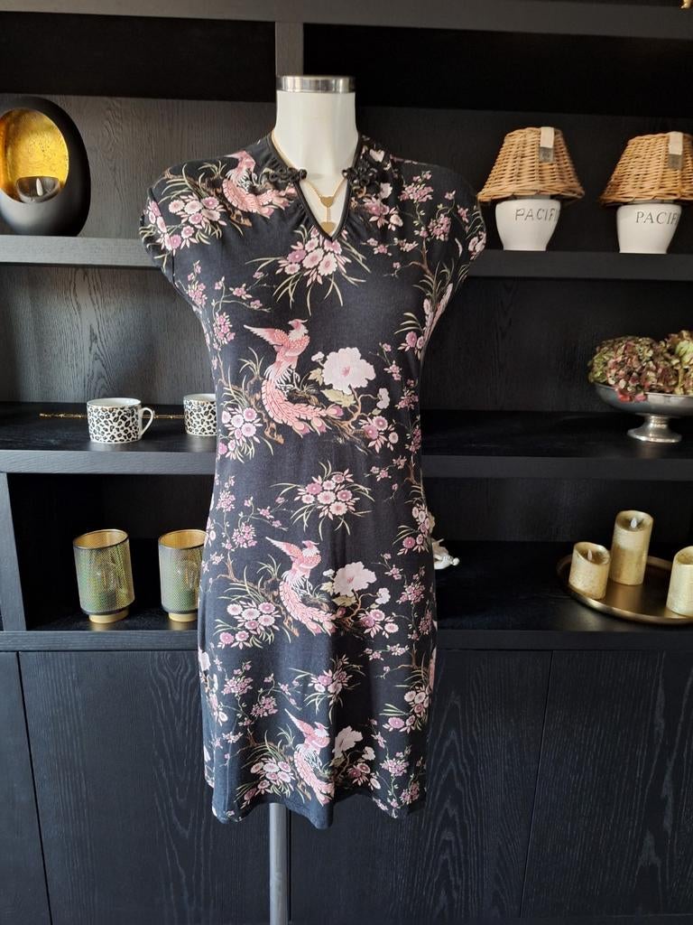 Vintage Mat Sui jurkje L 38 40, Kleding | Dames, Jurken, Maat 38/40 (M), Mat Sui, Zwart, Ophalen of Verzenden