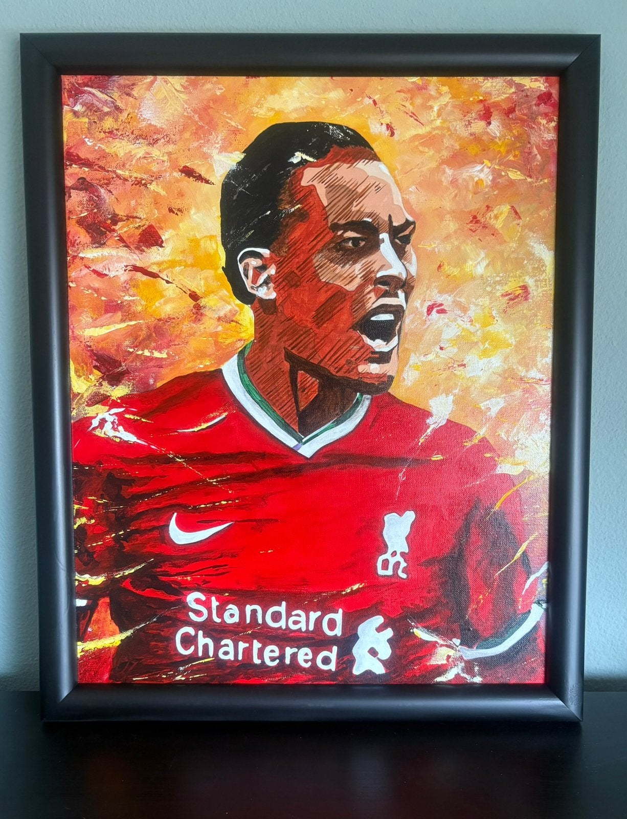 Handgeschilderd schilderij Virgil van Dijk WK, Ophalen, Nieuw, Buitenlandse clubs, Overige typen