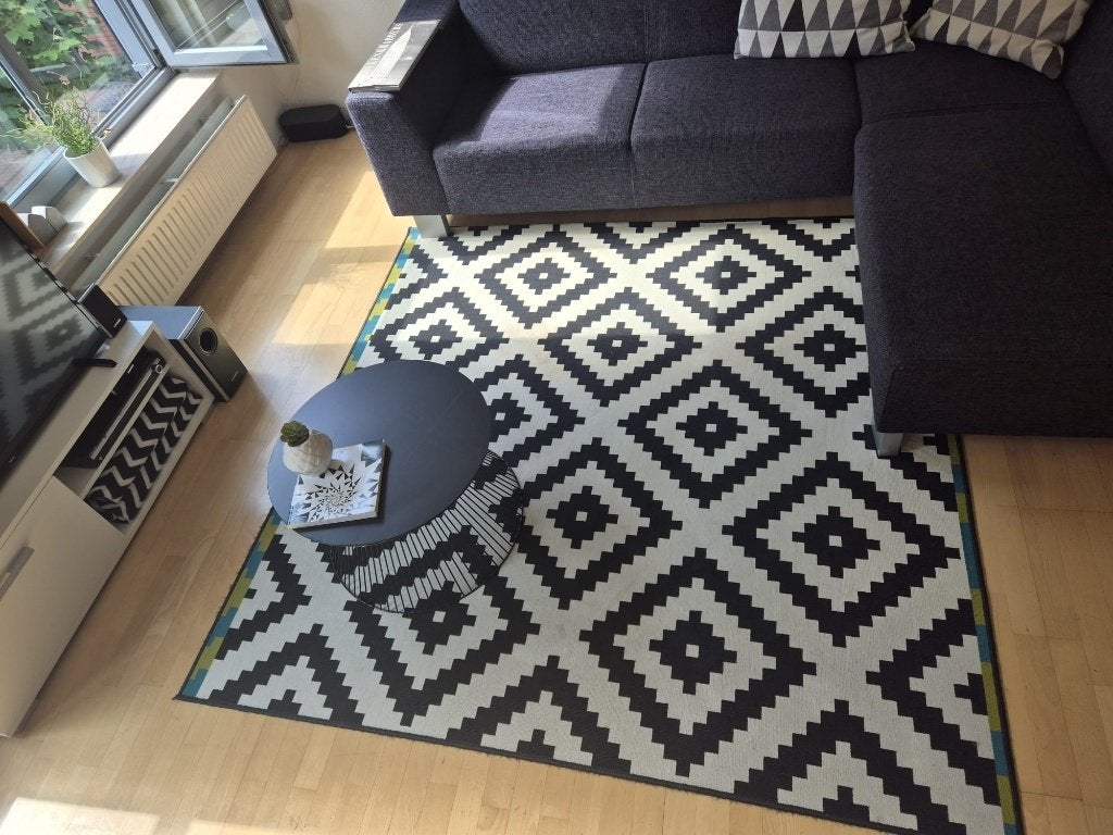 zwart wit vloerkleed ikea, Huis en Inrichting, Stoffering | Tapijten en Kleden, Ophalen, Gebruikt, 200 cm of meer, 200 cm of meer