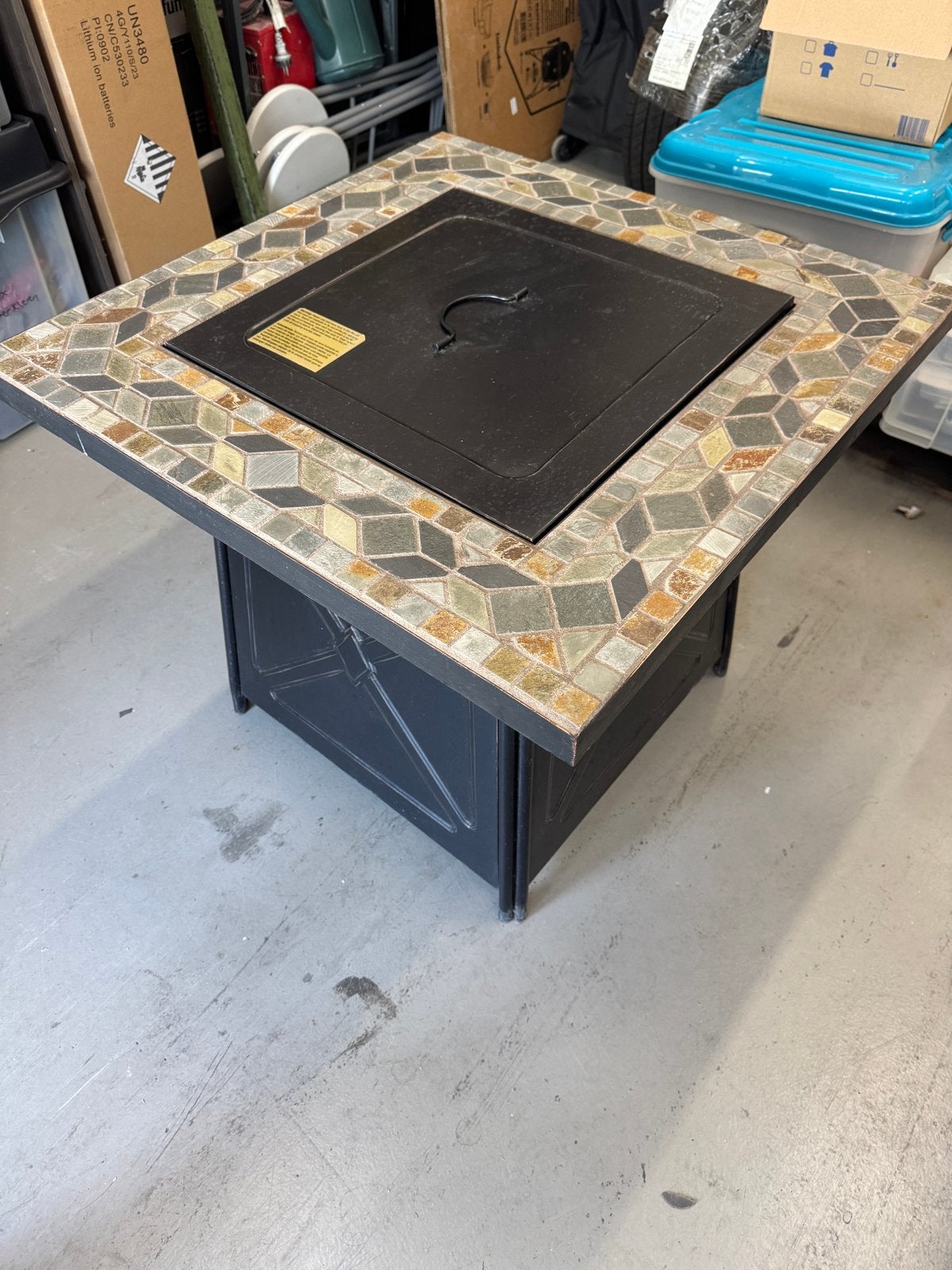 Sfeervolle Vuurtafel met Mozaïek Blad, Tuin en Terras, Ophalen, Gebruikt, Vuurkorf
