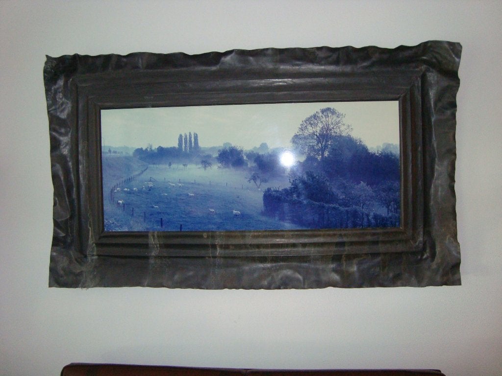 Loden museale lijst met foto omg. Hurwenen, Ophalen, Zo goed als nieuw