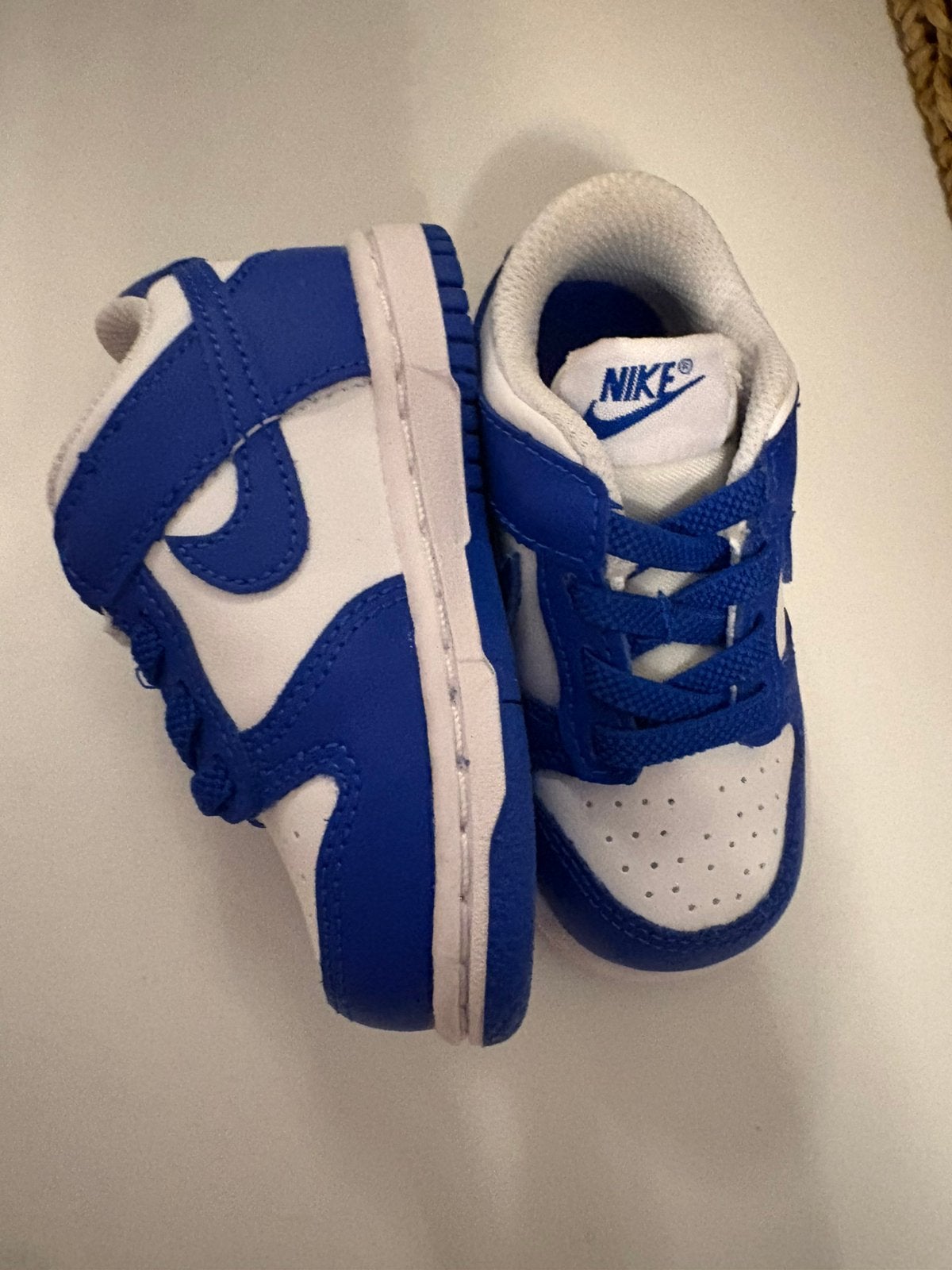 Nike Dunk Low Baby Sneakers Maat 21 Blauw/Wit, Ophalen of Verzenden, Zo goed als nieuw, Jongen of Meisje, Schoenen
