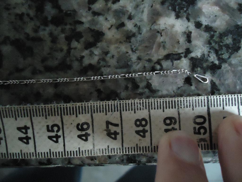 mooi dun echt zilveren kettinkje figaro 925 en 50 cm lang, Ophalen of Verzenden, Zo goed als nieuw, Zilver, Zilver