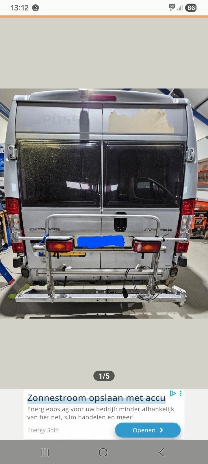 BUSBIKER  'MX290' Camper fietsendrager, Ophalen, Gebruikt, 2 fietsen, Trekhaakdrager