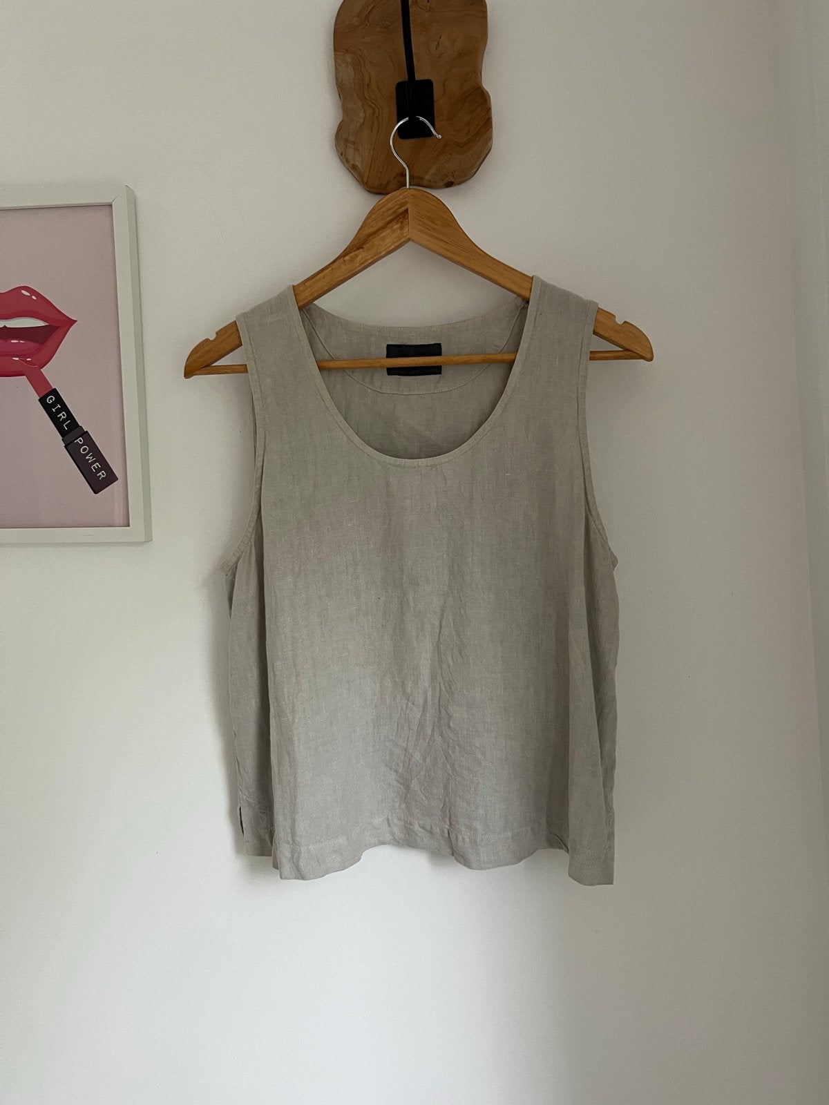 OSKA 100% Linnen Top - Tijdloos en van Top Kwaliteit - Maat, Eu, Eu, Beige, Maat 42/44 (L)