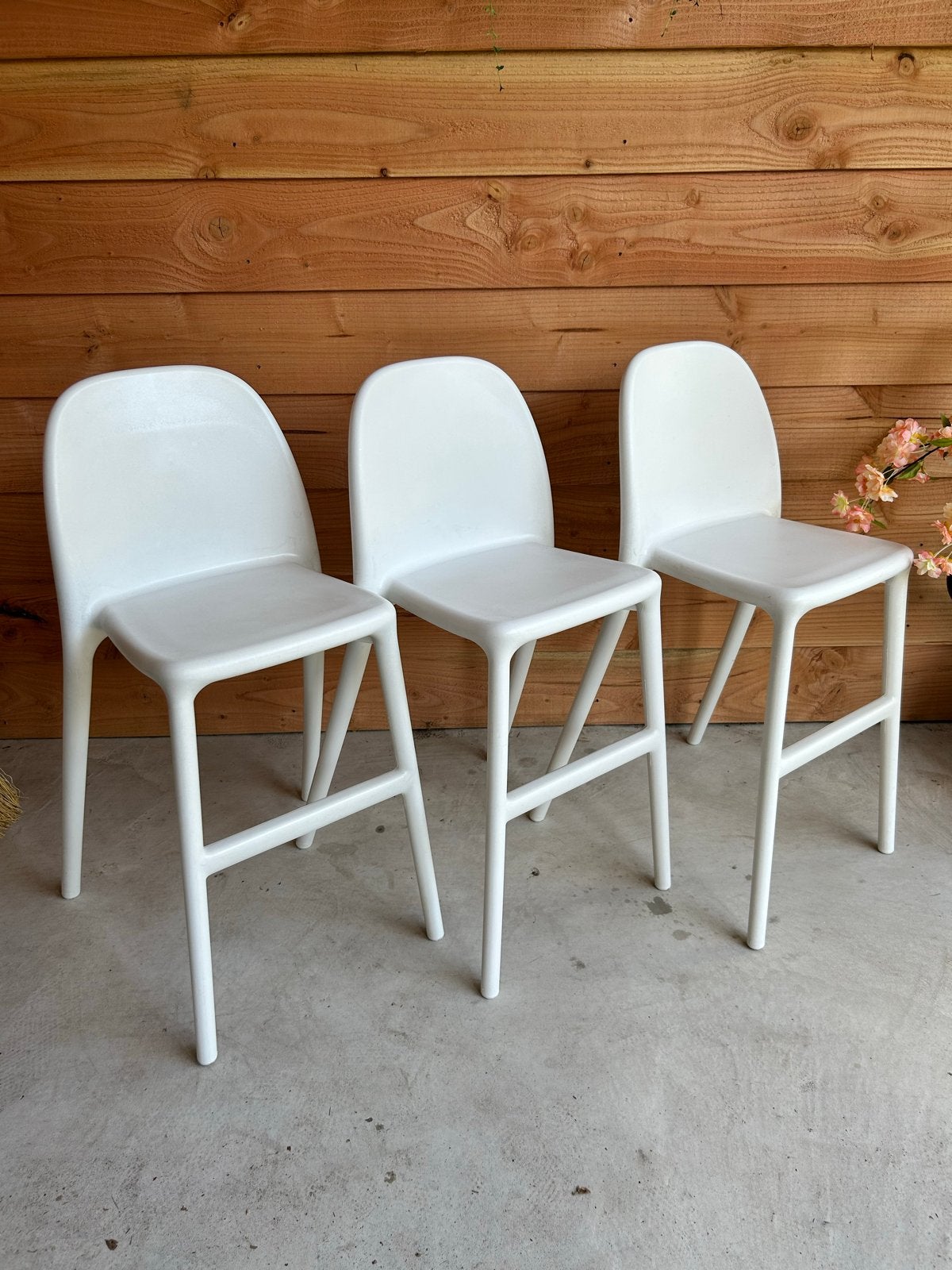 3x IKEA Urban stoel wit, Ophalen, Kunststof, Drie, Wit