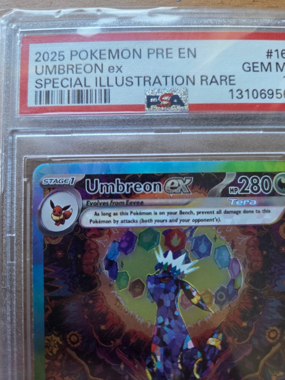 Zeldzame Pokemon umbreon ex #161 psa 10, Verzenden, Zo goed als nieuw