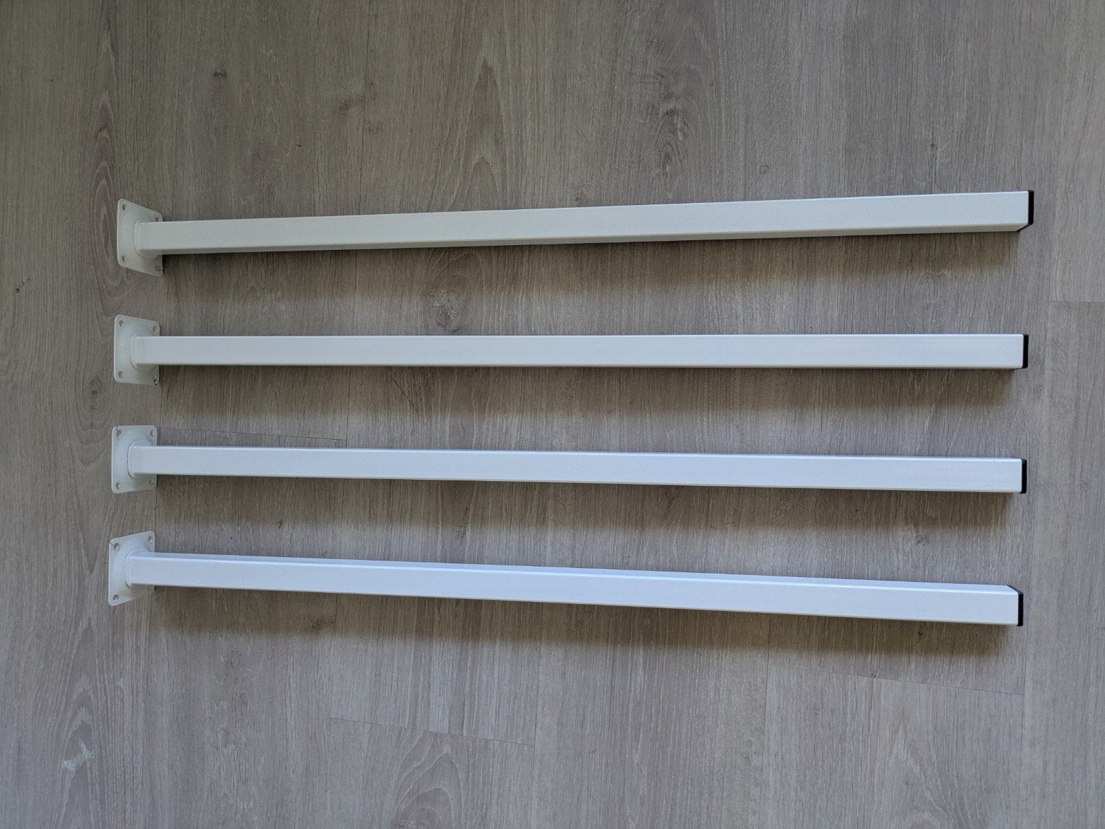 4 stuks meubelpoten tafelpoten wit 2,5x2,5x75 duraline, Ophalen, Tafelpoot, Minder dan 50 cm, 50 tot 100 cm