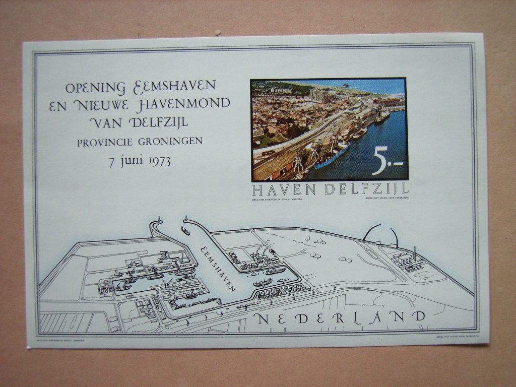 NB  Nederland blok Opening Eemshaven 1971, Ophalen of Verzenden, Postfris