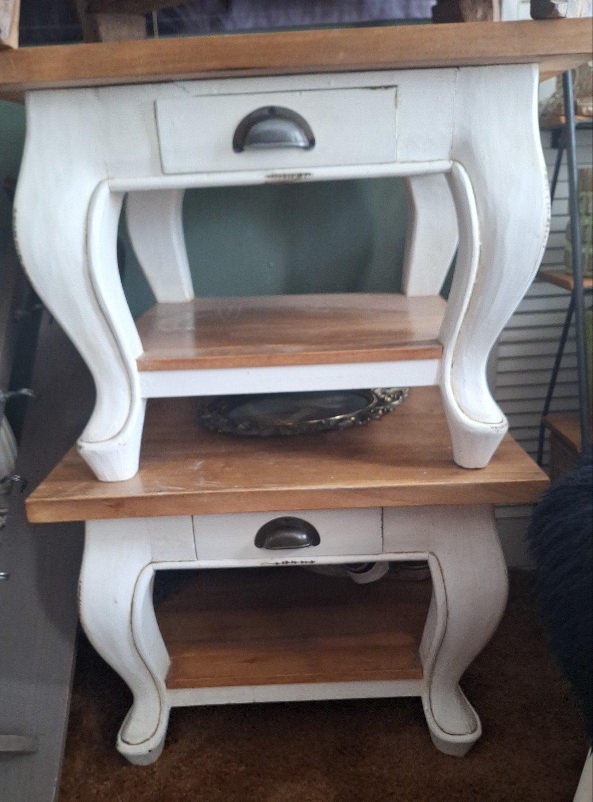 Queen ann  styl salon tafeltjes, Ophalen, Hout, 45 tot 65 cm, Minder dan 55 cm