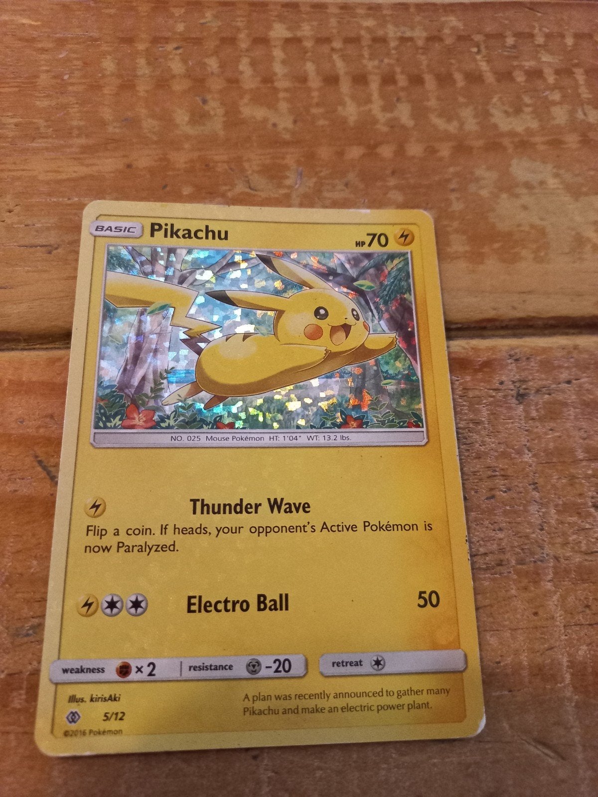 Pikachu mc 5/12, Ophalen of Verzenden, Zo goed als nieuw, Losse kaart, Foil
