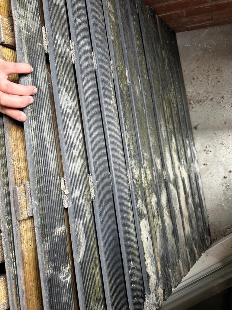 Zwarte vlondertegels 100x85 cm - 4 stuks, Ophalen, Gebruikt, Hout