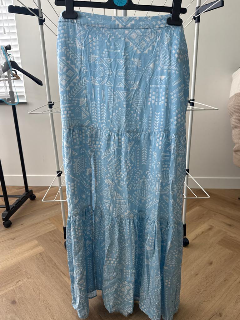 Cotton Club maxi rok met print, Kleding | Dames, Rokken, Blauw, Maat 42/44 (L), Nieuw, Ophalen of Verzenden