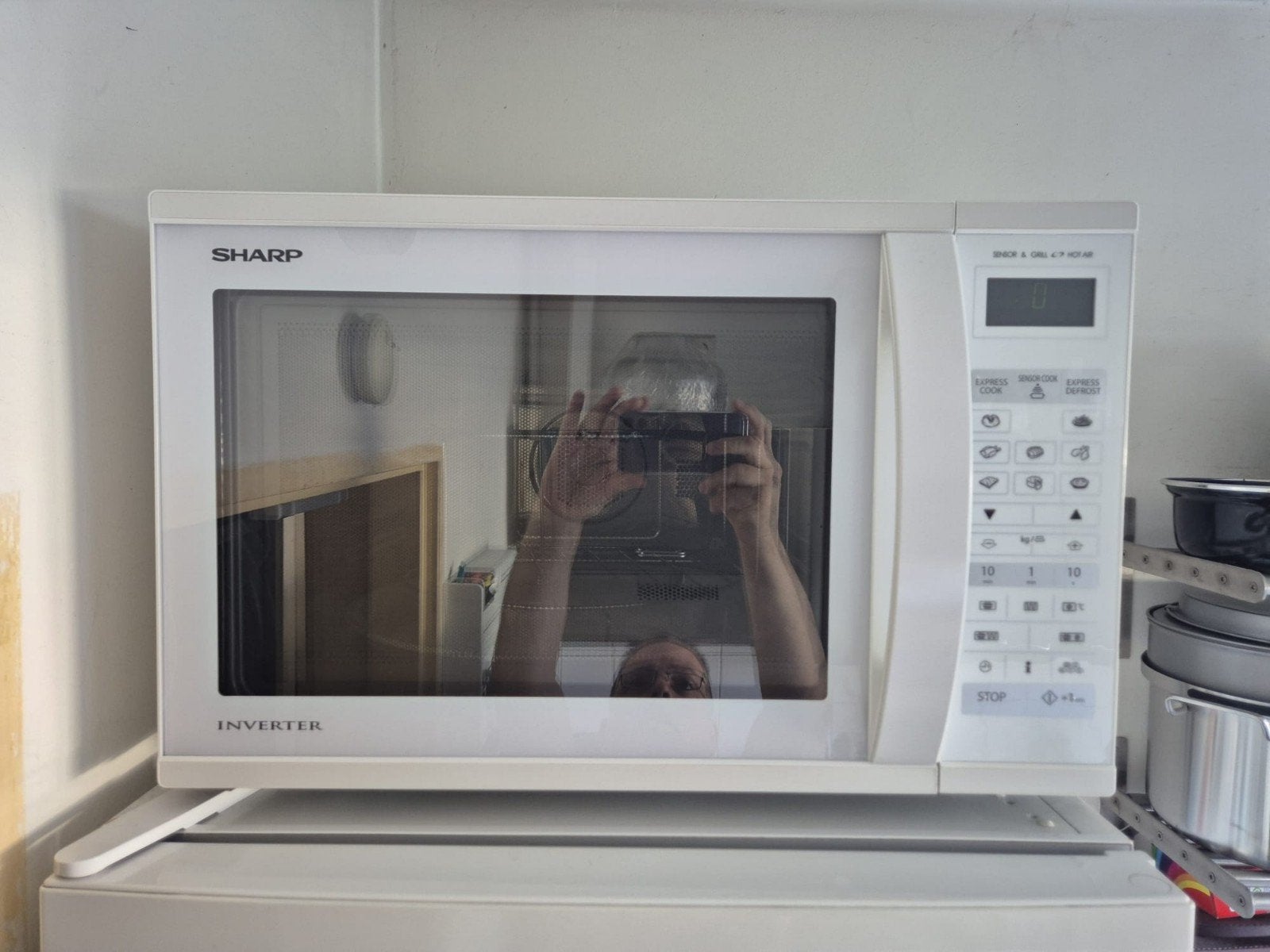 Sharp R-971WW Combimagnetron Z.G.A.N., Ophalen of Verzenden, Zo goed als nieuw, Grill