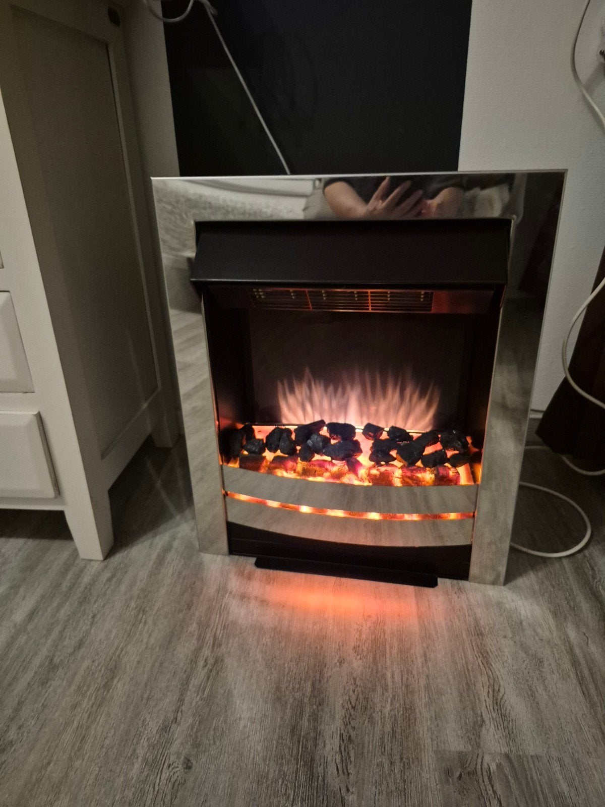 Elektrische sfeerhaard met verwarming, Ophalen of Verzenden, Zo goed als nieuw, Vrijstaande haard, Elektrische haard