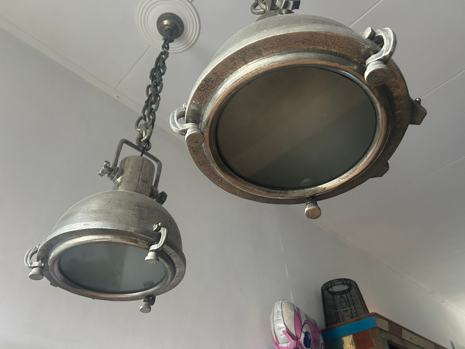 Set van 2 Industriële Scheepshanglampen - Vintage Stijl, Ophalen