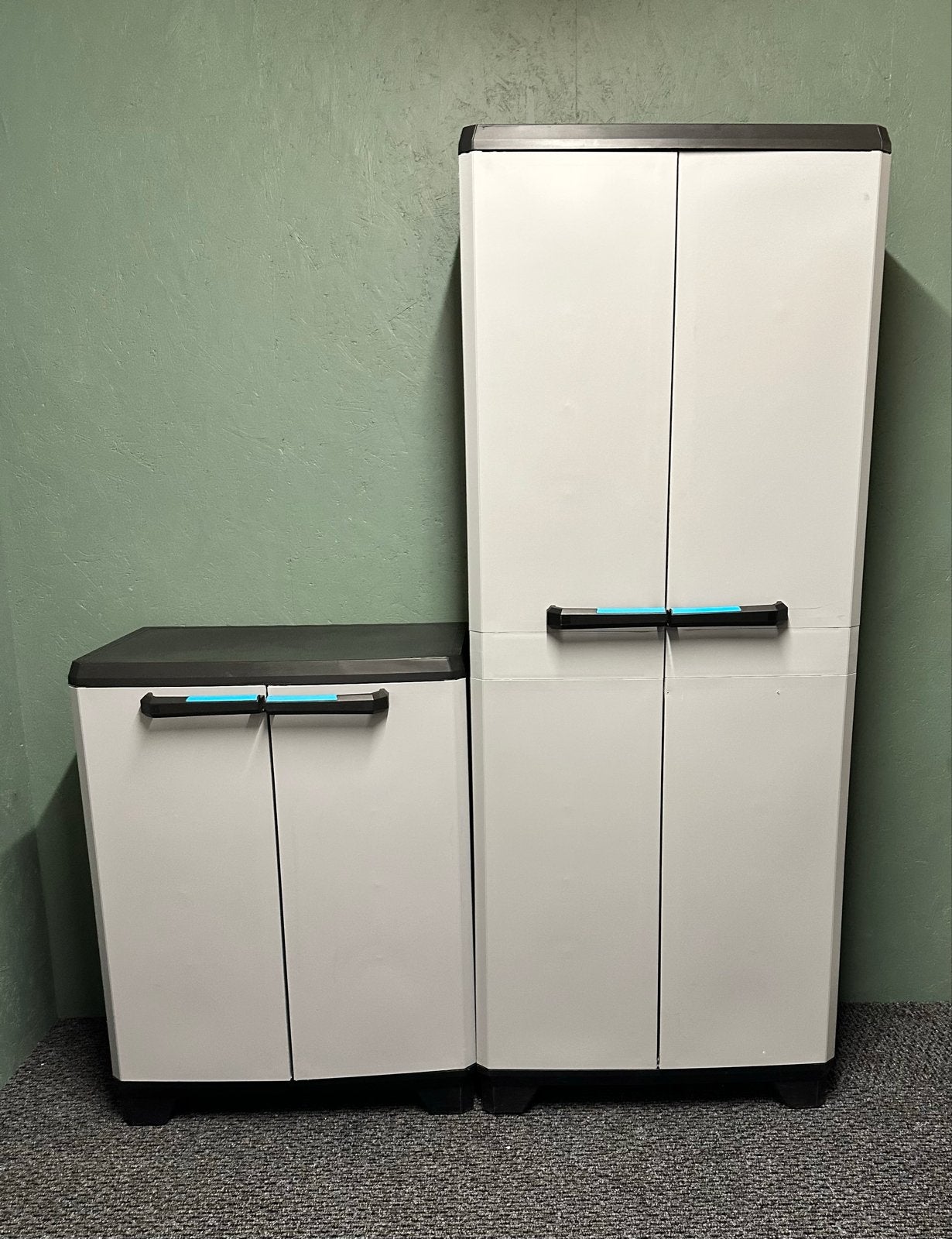 Keter Linear kunststof opbergkasten set (hoog + laag), Ophalen, Gebruikt