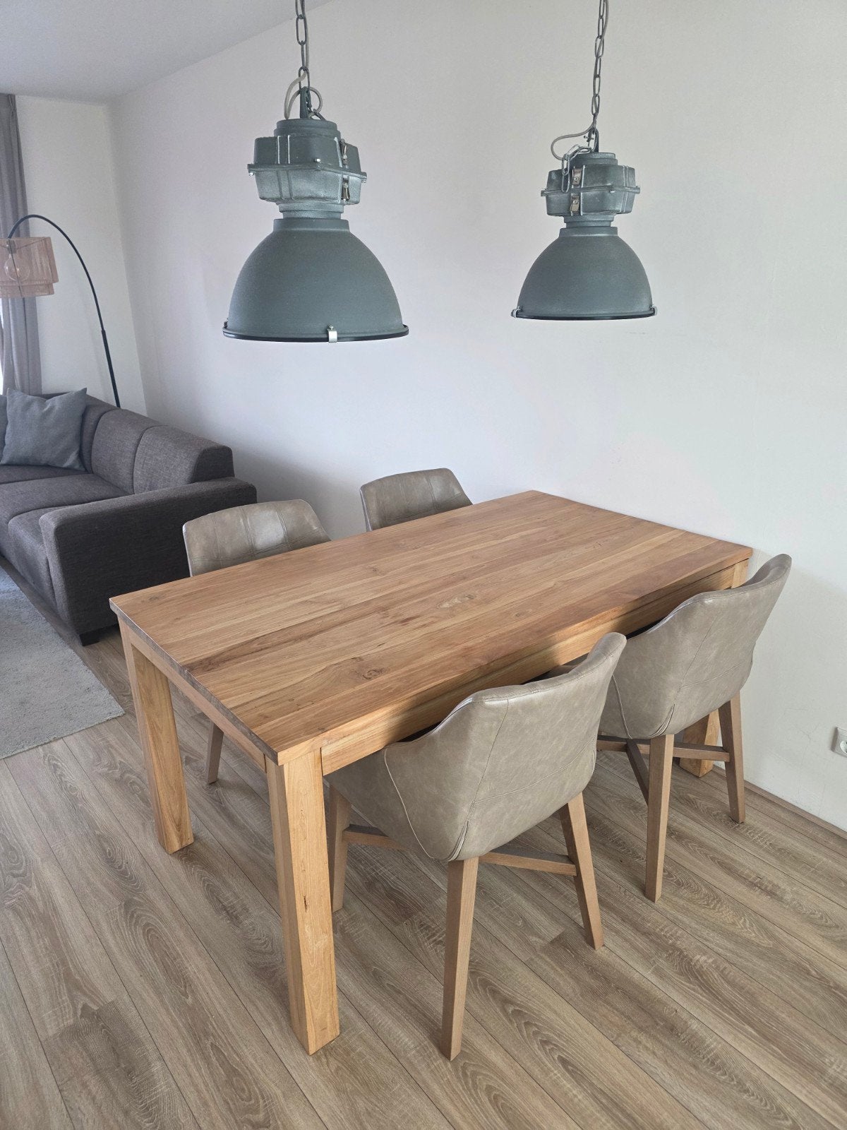 Eetkamerset met 4 Kotter Living Nemo-stoelen, houten tafel e, Ophalen, Zo goed als nieuw, Industrieel, Modern, 4 tot 6 stoelen