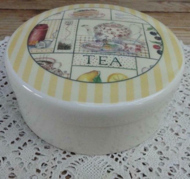 Italiaans deksel doosje + 6 sfeervolle melamine onderzetters, Gebruikt, -, -, Ophalen of Verzenden