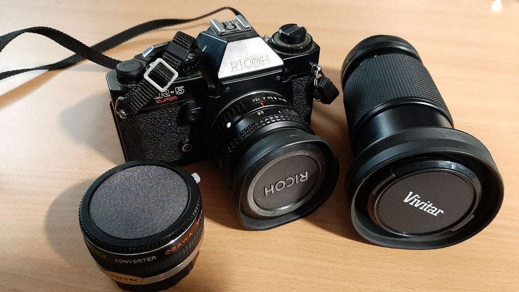 Ricoh KR-5 fototoestel analoog, Ophalen of Verzenden, Gebruikt, Compact, Overige Merken