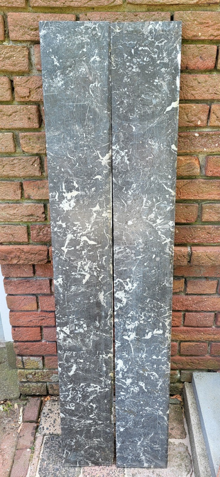 Marmeren vensterbanken grijs/wit 2 stuks 128x16,5x1,7 cm, Doe-het-zelf en Verbouw, Ophalen, Gebruikt
