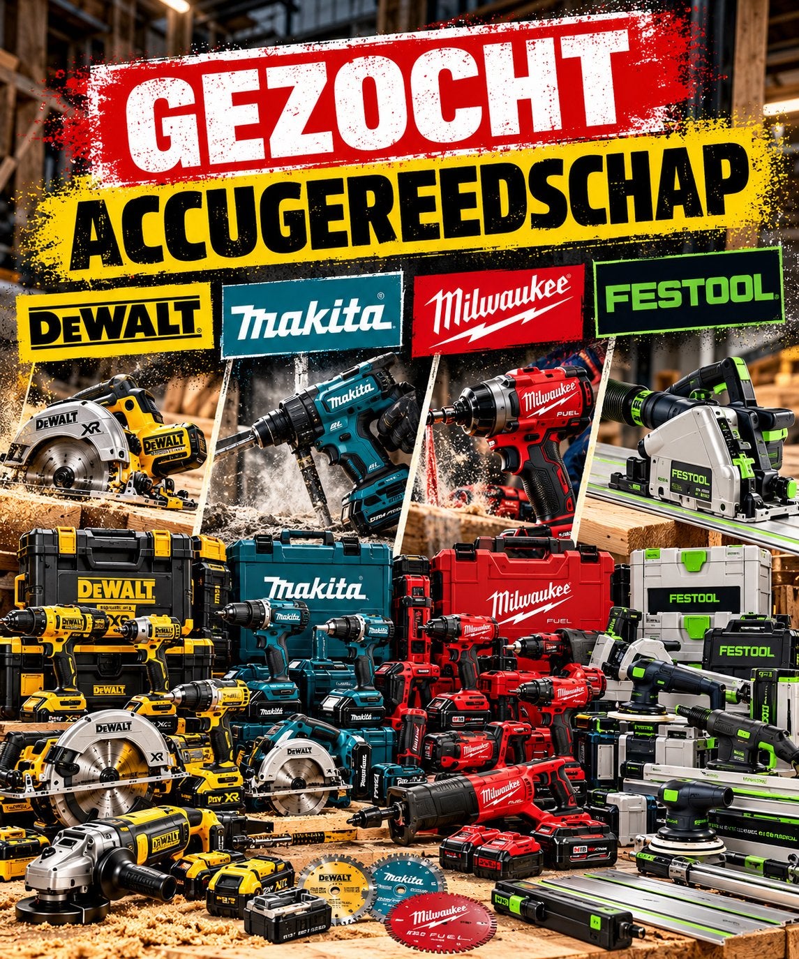 GEZOCHT! Accugereedschap – DeWalt | Makita | Milwaukee  fstl