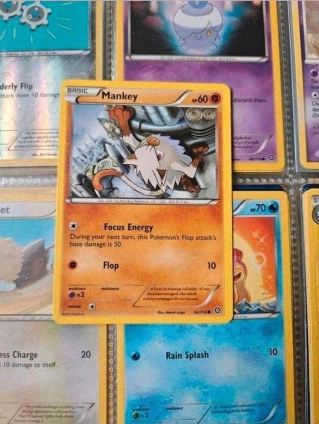 Mankey 52/114 XY Steam Siege pokemon kaart, Ophalen of Verzenden, Zo goed als nieuw, Losse kaart