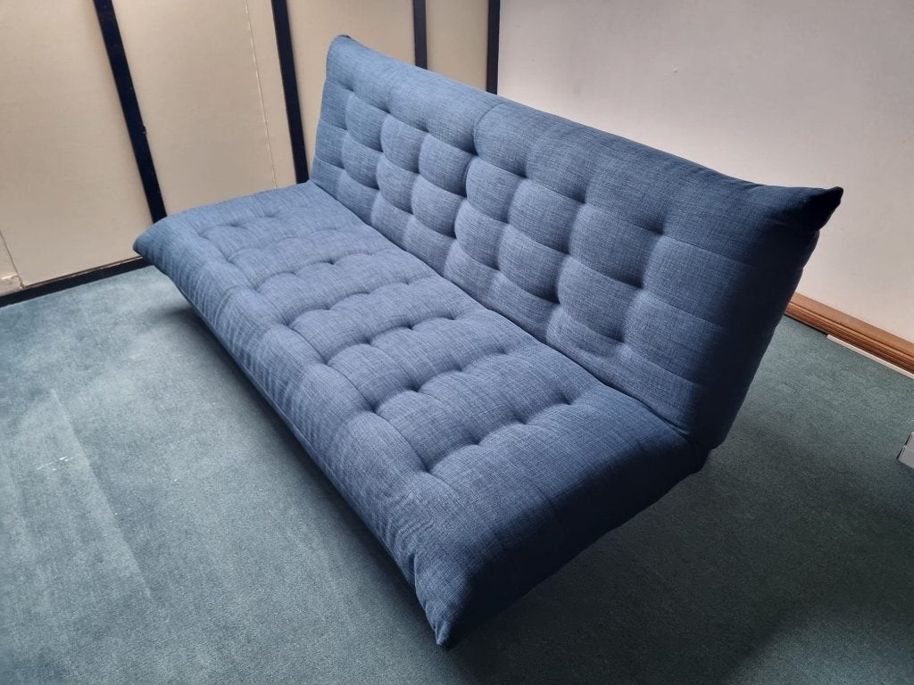 Slaapbank blauw 180cm, Ophalen, Blauw, 190 cm of minder, Zo goed als nieuw