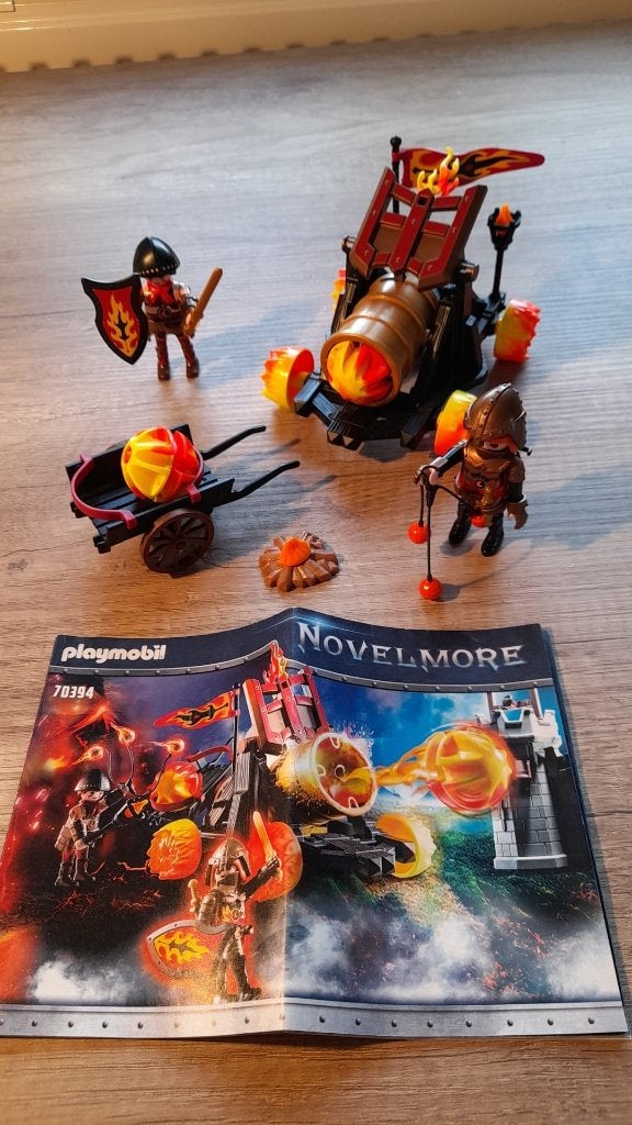 Playmobil Novelmore 70394 Vuurkanon met ridders, Complete set, Overige typen, Ophalen of Verzenden, Zo goed als nieuw