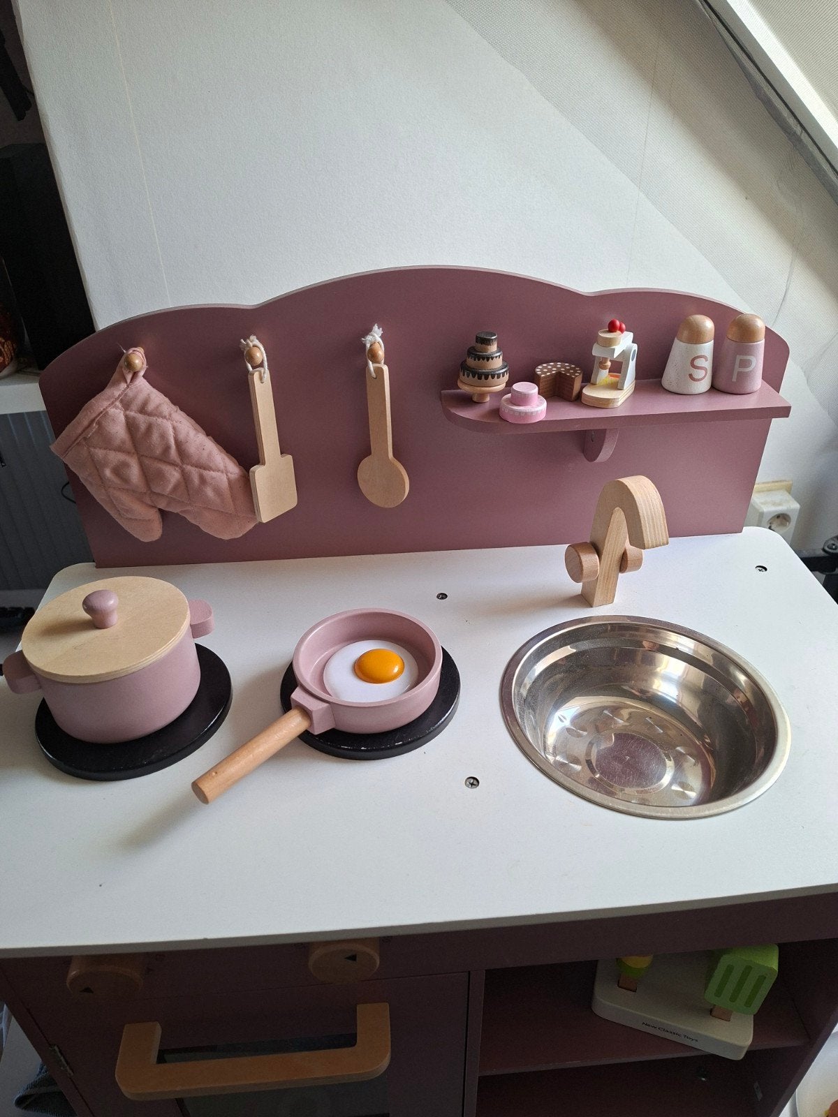 Houten speelkeuken met uitgebreide accessoires set, Ophalen