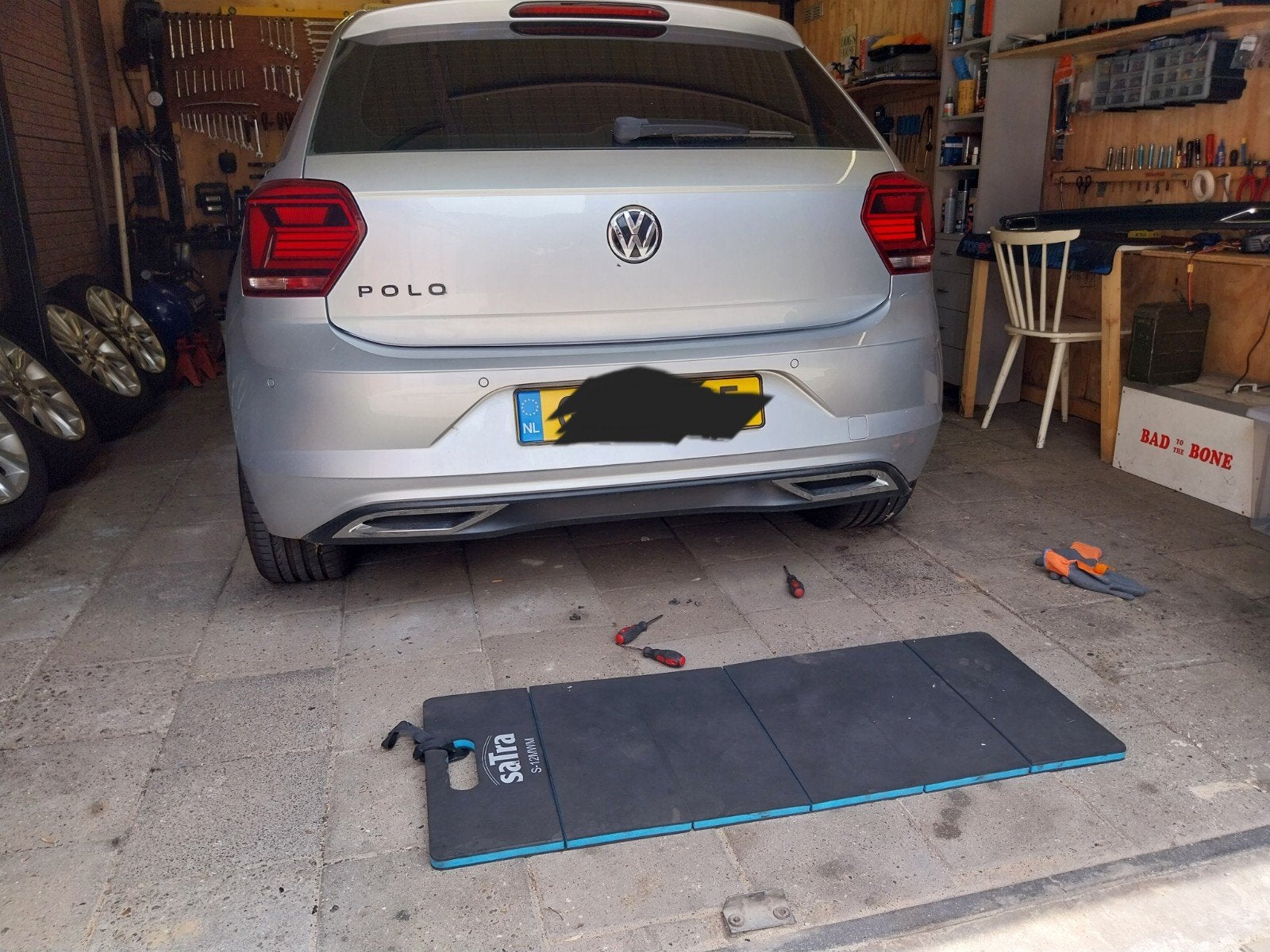 Achterbumper diffuser vw polo 2020 Rline look, Auto-onderdelen, Ophalen, Gebruikt, Volkswagen, Bumper